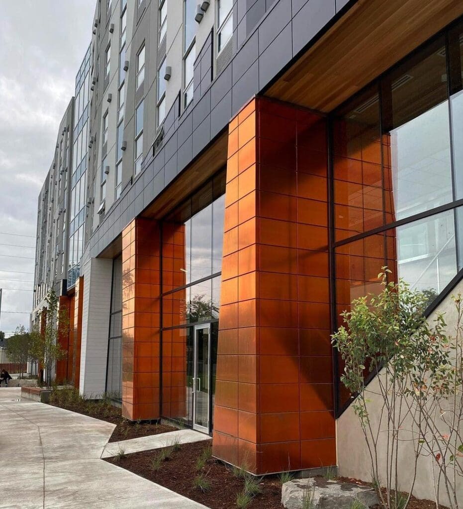 Modern commercial building with NORTEM Aluminum Composite Panels facade