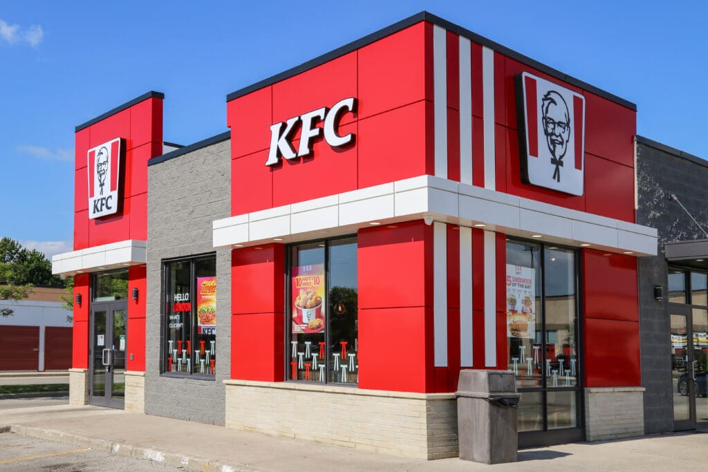 NORTEM aluminum cladding system enhancing KFC store facade in Canada